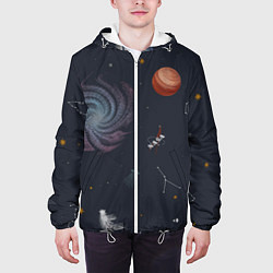 Куртка с капюшоном мужская NASA, цвет: 3D-белый — фото 2