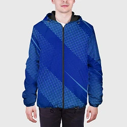 Куртка с капюшоном мужская Линейная Абстракция, цвет: 3D-черный — фото 2