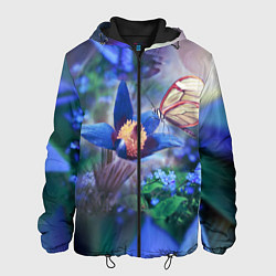 Куртка с капюшоном мужская Бабочка, цвет: 3D-черный