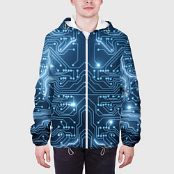 Куртка с капюшоном мужская Системная плата, цвет: 3D-белый — фото 2