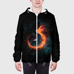 Куртка с капюшоном мужская Космический Феникс, цвет: 3D-белый — фото 2