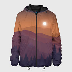 Куртка с капюшоном мужская Горы, цвет: 3D-черный