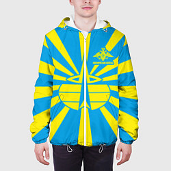 Куртка с капюшоном мужская Космические войска, цвет: 3D-белый — фото 2