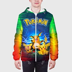 Куртка с капюшоном мужская Pikachu, цвет: 3D-белый — фото 2
