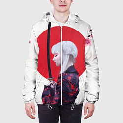 Куртка с капюшоном мужская Самурай, цвет: 3D-белый — фото 2