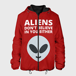 Куртка с капюшоном мужская Пришельцы не верят в людей, цвет: 3D-черный