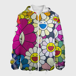 Куртка с капюшоном мужская Цветы Ромашки, цвет: 3D-белый