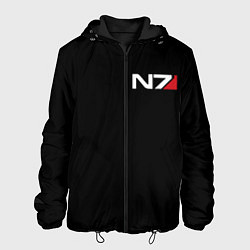 Куртка с капюшоном мужская MASS EFFECT N7, цвет: 3D-черный