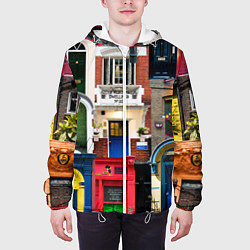 Куртка с капюшоном мужская London doors цифровой коллаж, цвет: 3D-белый — фото 2