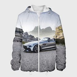 Куртка с капюшоном мужская Mercedes V8 Biturbo, цвет: 3D-белый