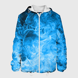 Куртка с капюшоном мужская ОГОНЬ BLUE, цвет: 3D-белый