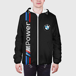 Куртка с капюшоном мужская BMW POWER CARBON, цвет: 3D-белый — фото 2