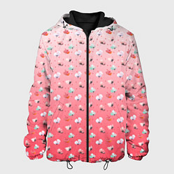 Куртка с капюшоном мужская Пижамный цветочек, цвет: 3D-черный