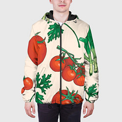 Куртка с капюшоном мужская Летние овощи, цвет: 3D-черный — фото 2