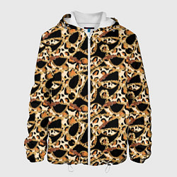 Куртка с капюшоном мужская Versace Леопардовая текстура, цвет: 3D-белый