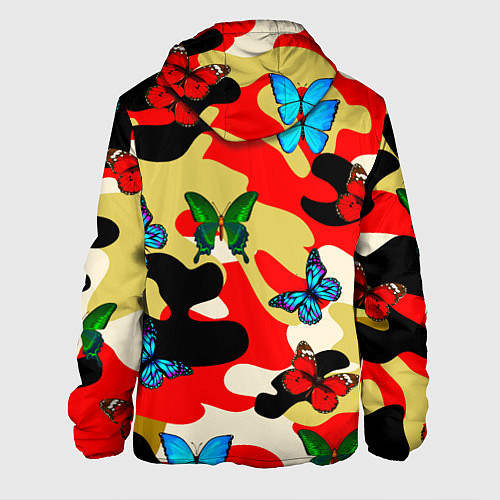 Мужская куртка Камуфляжные бабочки / 3D-Черный – фото 2