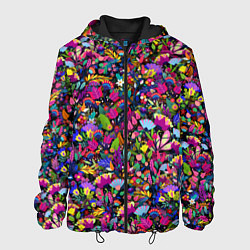Куртка с капюшоном мужская Мистические цветы, цвет: 3D-черный