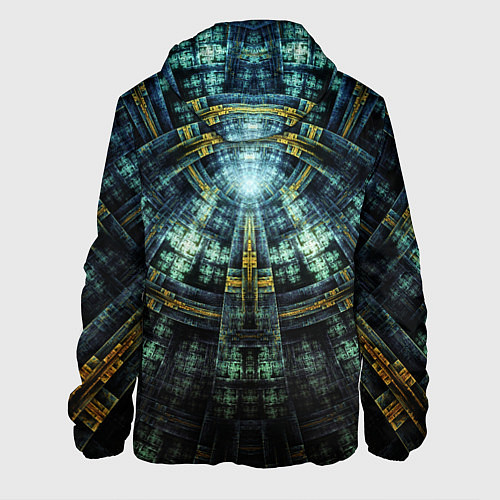 Мужская куртка Фрактал узор будущее масоны / 3D-Черный – фото 2