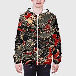 Куртка с капюшоном мужская Dsquared tatoo DRAGON, цвет: 3D-белый — фото 2