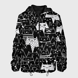 Куртка с капюшоном мужская КОТЫ BLACK, цвет: 3D-черный