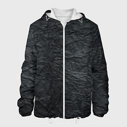 Куртка с капюшоном мужская Черная Бумага, цвет: 3D-белый