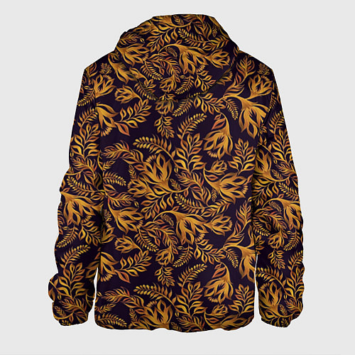 Мужская куртка Лето золото цветы узор / 3D-Черный – фото 2