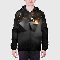 Куртка с капюшоном мужская СВЕТЯЩИЕСЯ ФИГУРЫ, цвет: 3D-черный — фото 2