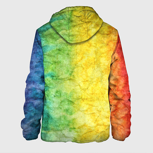 Мужская куртка Разноцветный акварель градиент / 3D-Черный – фото 2