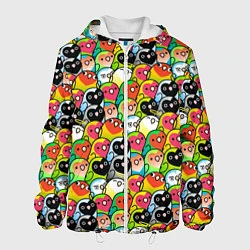 Куртка с капюшоном мужская Папуги, цвет: 3D-белый