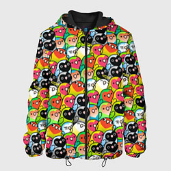 Куртка с капюшоном мужская Папуги, цвет: 3D-черный