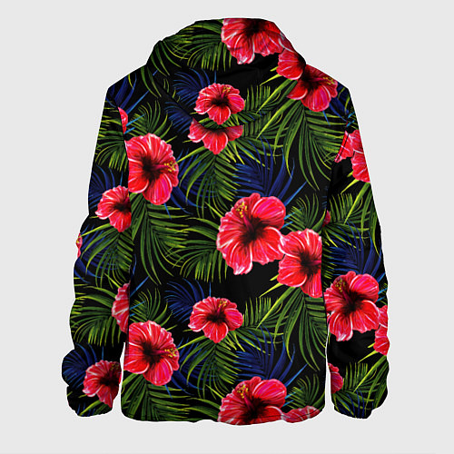 Мужская куртка Тропические цветы и листья / 3D-Черный – фото 2