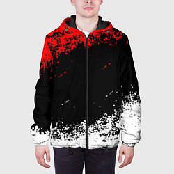 Куртка с капюшоном мужская Текстура, цвет: 3D-черный — фото 2
