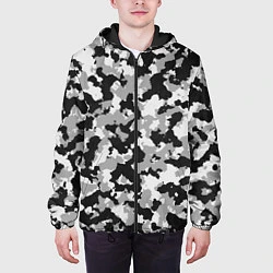 Куртка с капюшоном мужская Камуфляж ЧБС, цвет: 3D-черный — фото 2