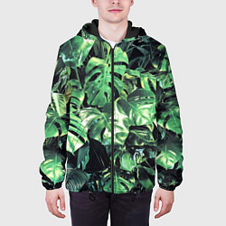 Куртка с капюшоном мужская ЛИСТЬЯ, цвет: 3D-черный — фото 2