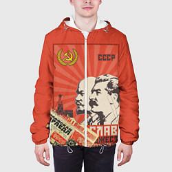 Куртка с капюшоном мужская Atomic Heart: Сталин x Ленин, цвет: 3D-белый — фото 2
