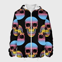 Куртка с капюшоном мужская Neon skull!, цвет: 3D-белый