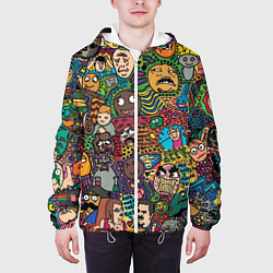 Куртка с капюшоном мужская Цветные мемы из ВК, цвет: 3D-белый — фото 2