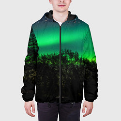 Куртка с капюшоном мужская Северное сияние, цвет: 3D-черный — фото 2