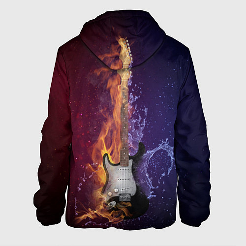 Мужская куртка Гитара огня / 3D-Черный – фото 2