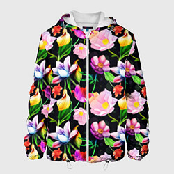 Куртка с капюшоном мужская Разноцветие, цвет: 3D-белый