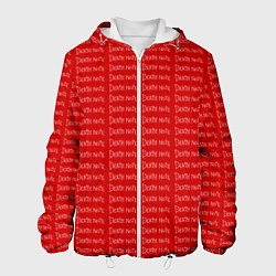 Куртка с капюшоном мужская Death note pattern red, цвет: 3D-белый