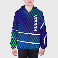 Куртка с капюшоном мужская Russia, цвет: 3D-черный — фото 2