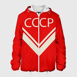 Куртка с капюшоном мужская СССР хоккейная форма, цвет: 3D-белый