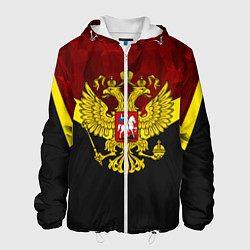 Куртка с капюшоном мужская RUSSIA RED ГЕРБ, цвет: 3D-белый