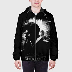 Куртка с капюшоном мужская Шерлок Холмс, цвет: 3D-черный — фото 2