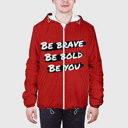 Куртка с капюшоном мужская Будь храбрым, цвет: 3D-белый — фото 2