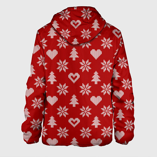 Мужская куртка Красный рождественский свитер / 3D-Черный – фото 2