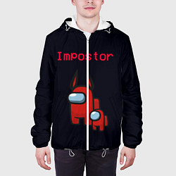Куртка с капюшоном мужская Among us Impostor, цвет: 3D-белый — фото 2