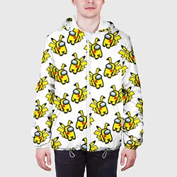 Куртка с капюшоном мужская Among us Pikachu, цвет: 3D-белый — фото 2