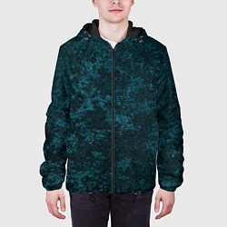 Куртка с капюшоном мужская ТЕКСТУРА МЕТАЛЛА, цвет: 3D-черный — фото 2